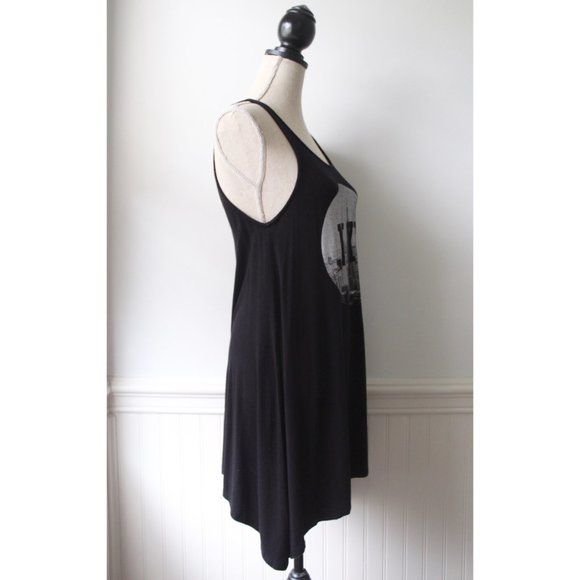 NYC Black Tank Dress with Caged Back XS/S - Picture 2 of 11